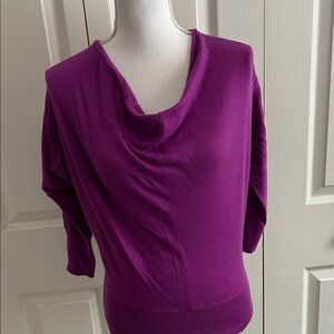 LOFT Rich Purple Cowl Neck Sweater